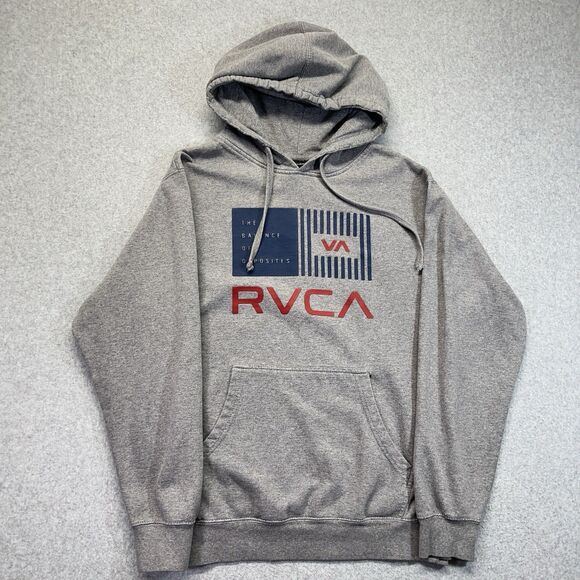 RVCA Hoodie Men’s Small Gray The Balance of Opposites Graphic - Picture 1 of 7